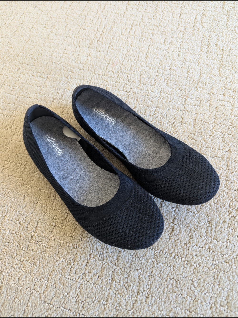 Allbirds Tree Breezers Ballet Flat Women 5.5 Black Knit Shoes Lightweight Travel